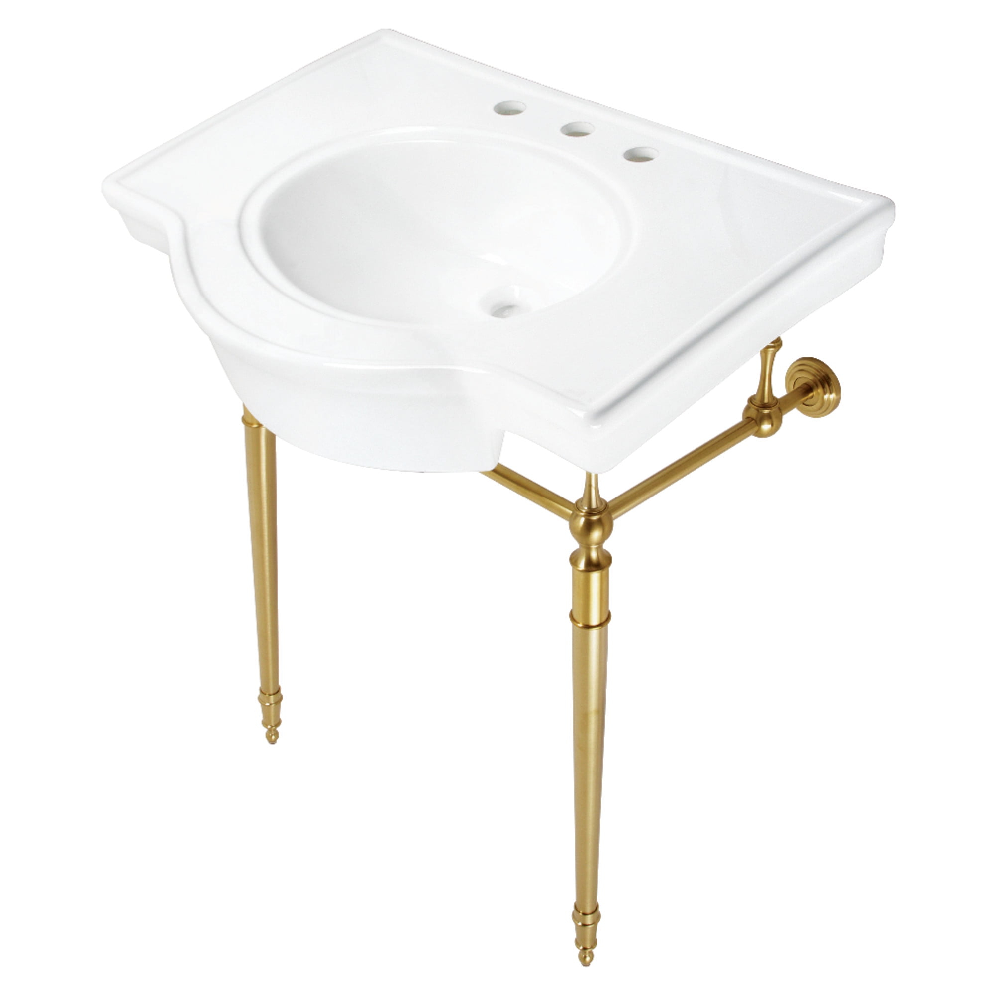 Kingston Brass Vpb2215337St Edwardian 31&amp;quot; Ceramic Console Sink With ... throughout Exploring the Features and Benefits of the Kingston Brass VPB1318-T-SET White Ceramic Sink