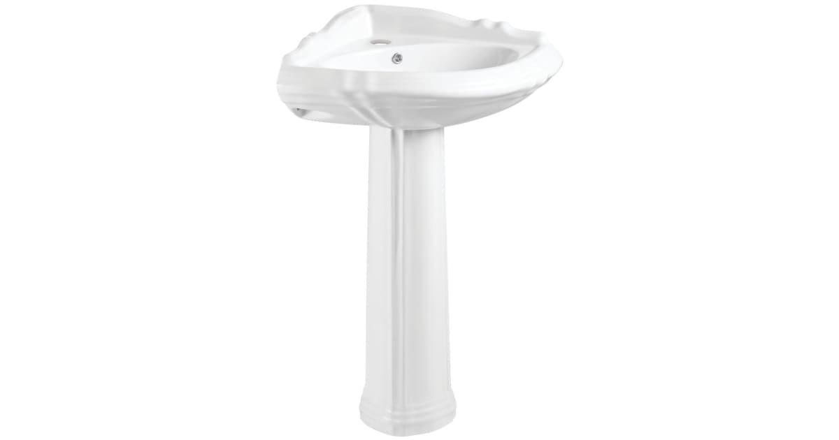 Kingston Brass Vpb2710 Venus 26-3/4&amp;quot; Corner Ceramic Pedestal Bathroom ... with Kingston Brass Vpb2710-V-Set Venus 26-3/4&amp;quot; Corner Ceramic - Glossy White