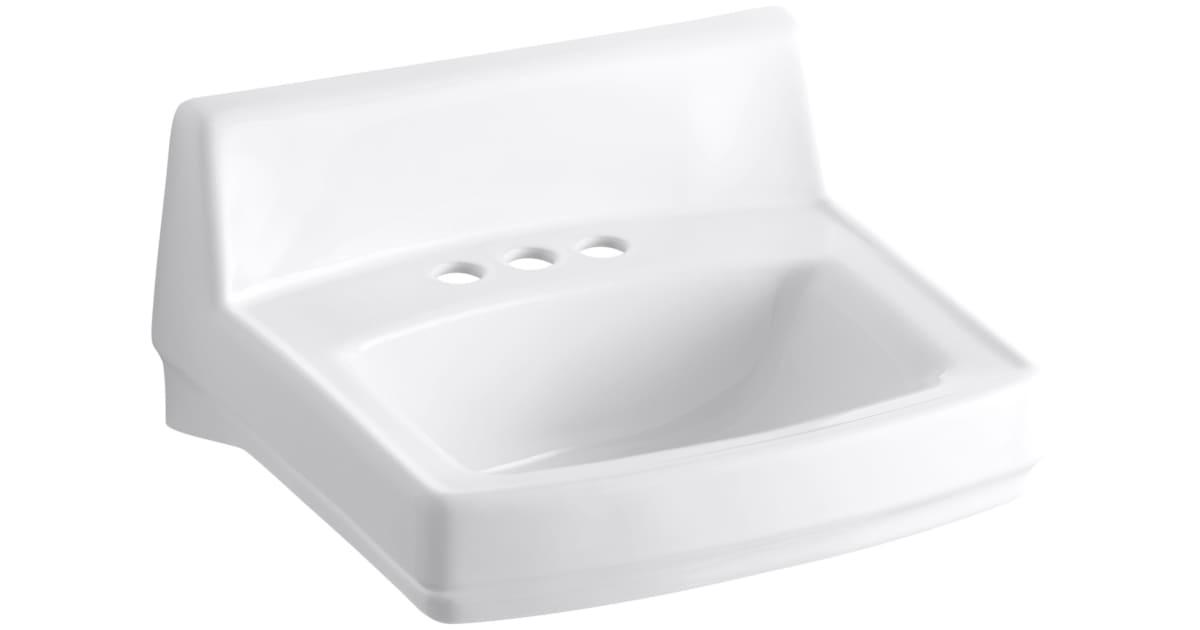 Kohler K-2032-N-0 Greenwich 20-3/4&amp;quot; X 18-1/4&amp;quot; Wall-Mount Concealed Arm ... with regard to Kohler K-2032-N Greenwich 20-3/4&amp;quot; X 18-1/4&amp;quot; Wall-Mount Concealed - White