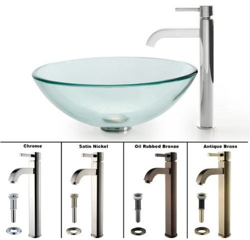 Kraus C-Gv-101-12Mm-1007 Bathroom Combo - 16-1/2&amp;quot; Clear Glass ... regarding Kraus C-Gv-580-12Mm-10 Bathroom Combo - 16-1/2&amp;quot; Copper Illusion - Chrome