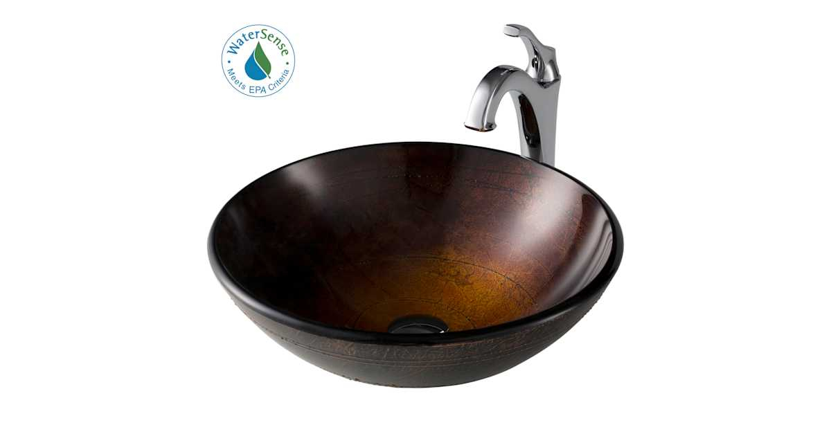 Kraus C-Gv-580-12Mm-1200Ch Arlo &amp;amp; Glass 16-1/2&amp;quot; Glass Vessel Bathroom ... intended for Installing and Maintaining the Kraus C-GV-580-12mm-10 Bathroom Combo Effectively