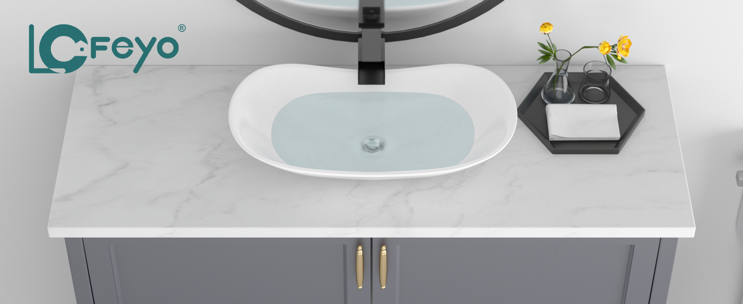 Lofeyo Small Bathroom Sink 17&amp;quot; Green Glass Vessel Sink With Faucet And ... with Eden Bath Eb_N006Lg Rectangular Sloped Concrete Vessel Sink - Light Gray