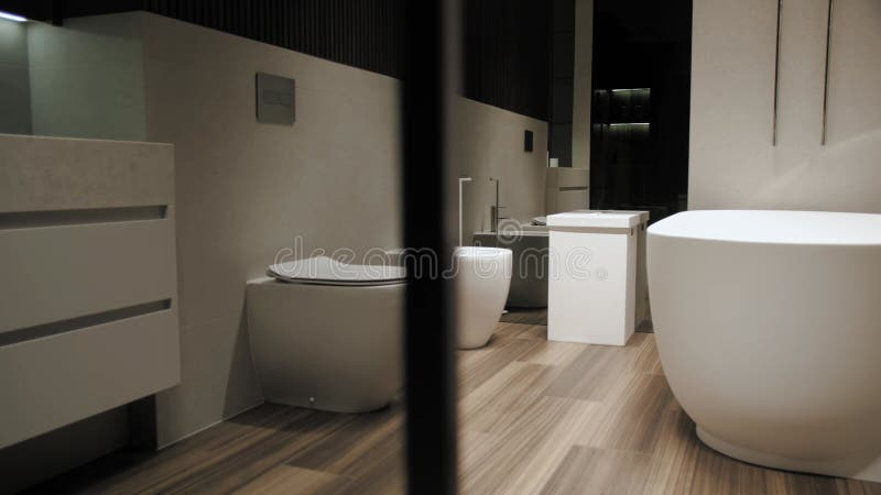 Modern Bathroom Design Featuring Sleek Minimalist Fixtures That Enhance ... intended for How glossy white bathroom fixtures enhance modern bathroom design
