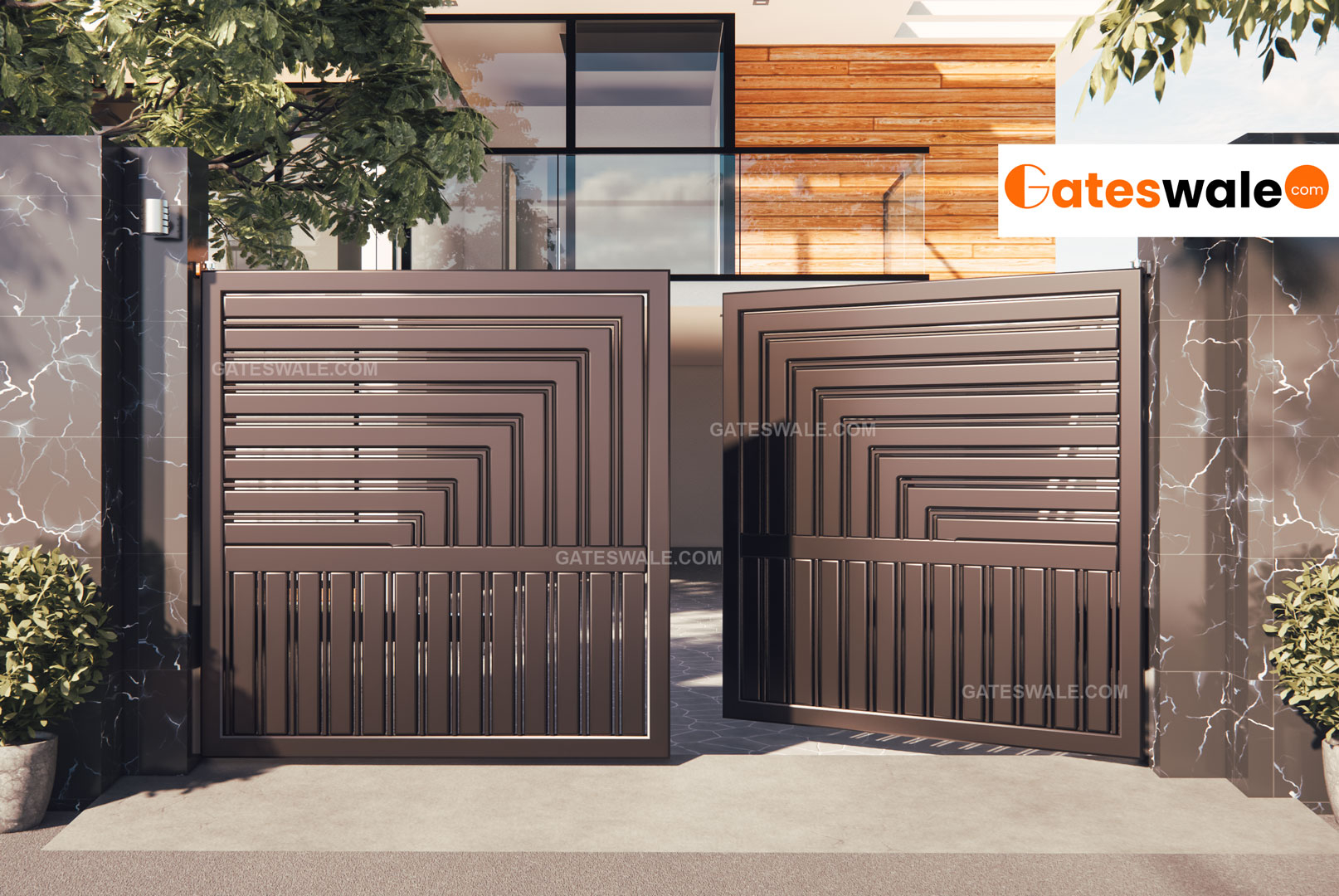Modern Front Gate Design Ideas For Your Modern Home - Gateswale in Example Of Home Screened Entrance Gate