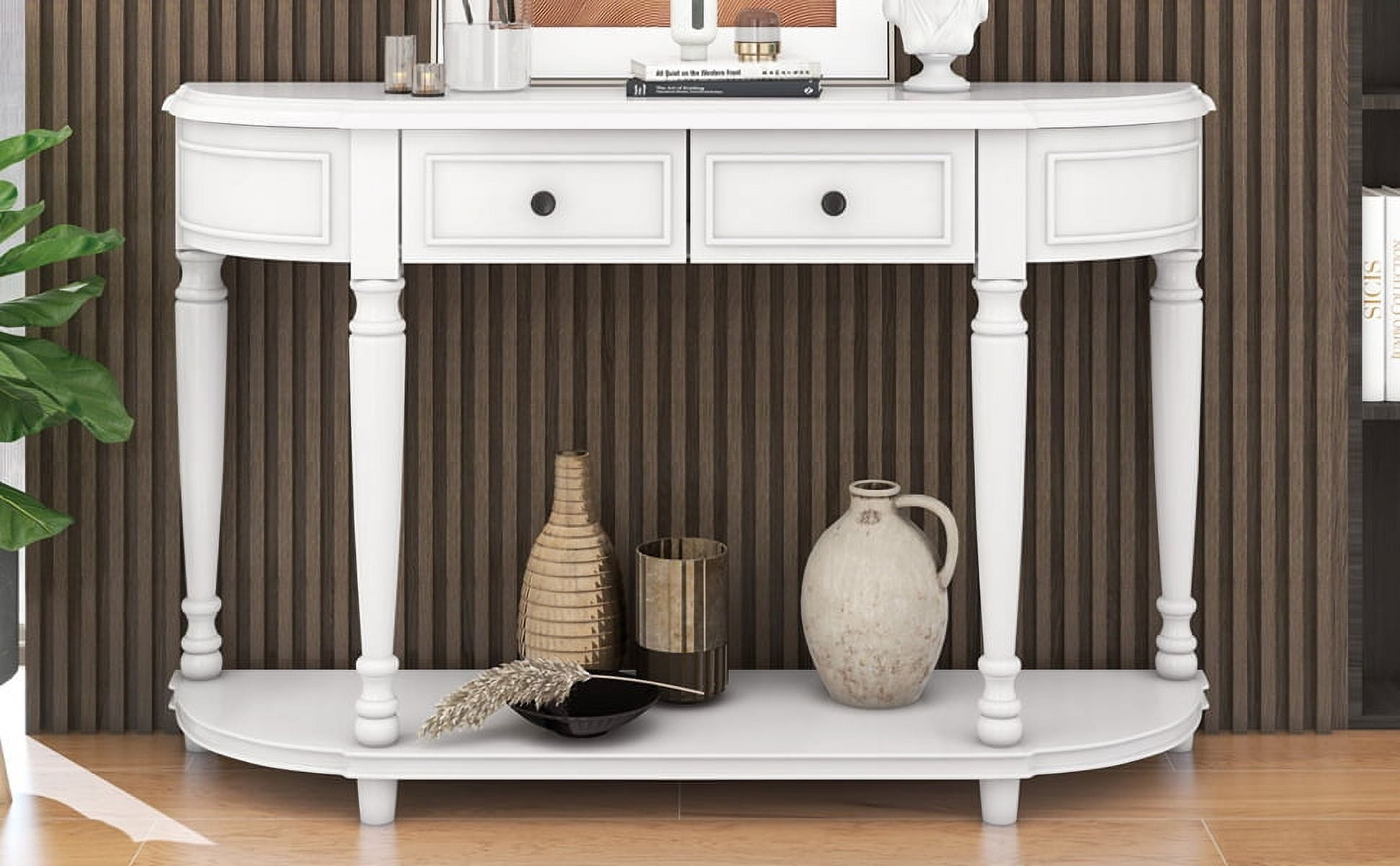 Modern Retro Console Entryway Table, Circular Curved Design Console ... within Swiss Madison Sm-Cs800 Monaco 15-3/4&amp;quot; Circular Ceramic Console - White /