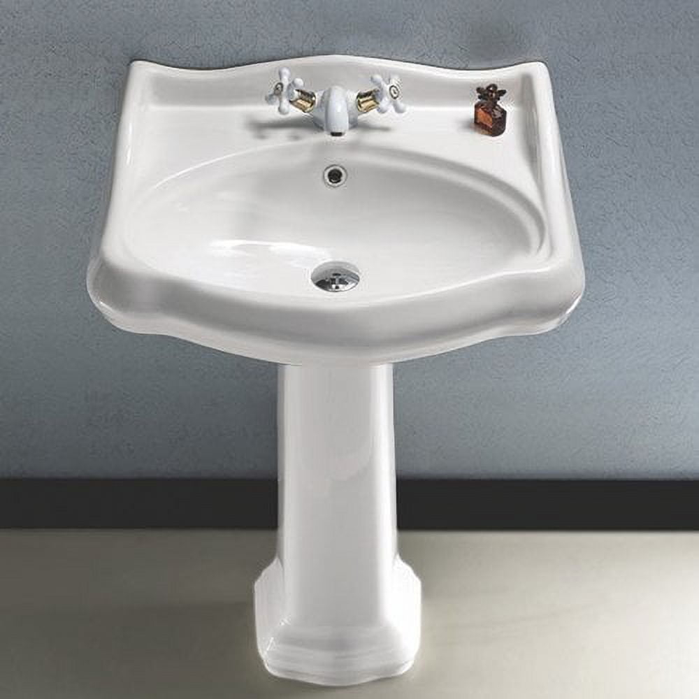 Nameeks 030200-Ped-One Hole Cerastyle 23-2/3&amp;quot; Ceramic Pedestal Bathroom ... in Demystifying the Nameeks 030200-PED Three Hole Cerastyle White Pedestal System