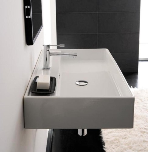 Nameeks 8031/R-60-One Hole Scarabeo 23-5/8&amp;quot; Ceramic Wall Mounted ... intended for Understanding the Nameeks 8031/R-60-CON Three Hole Scarabeo Ceramic Design