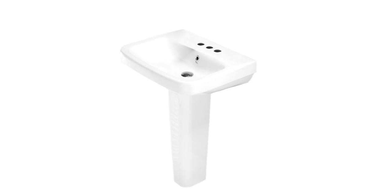 Nameeks Cerastyle 007700U-Ped-Three Hole Cerastyle 23-8/9&amp;quot; Ceramic ... regarding Nameeks 030200-Ped-Three Hole Cerastyle 23-2/3&amp;quot; Ceramic Pedestal - White