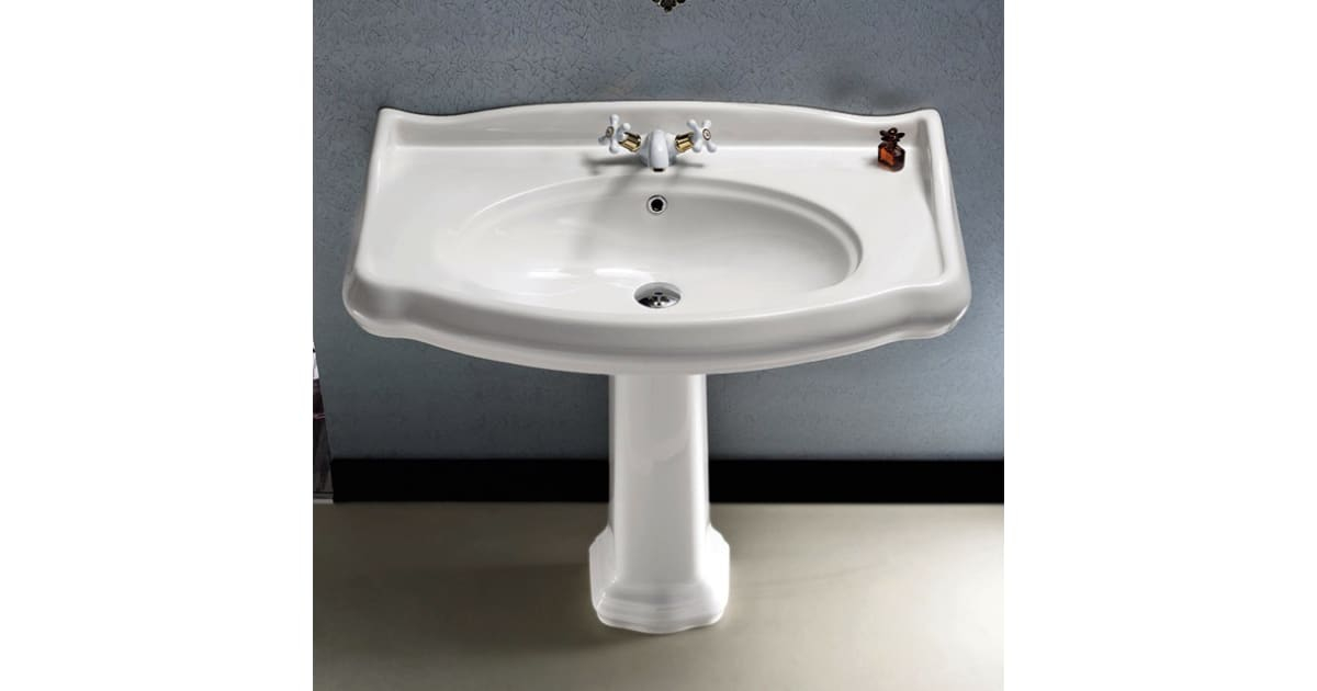 Nameeks Cerastyle 030400-Ped-One Hole Cerastyle 39-2/5&amp;quot; Ceramic ... regarding Understanding the Nameeks 030400-PED Three Hole Cerastyle Ceramic Pedestal