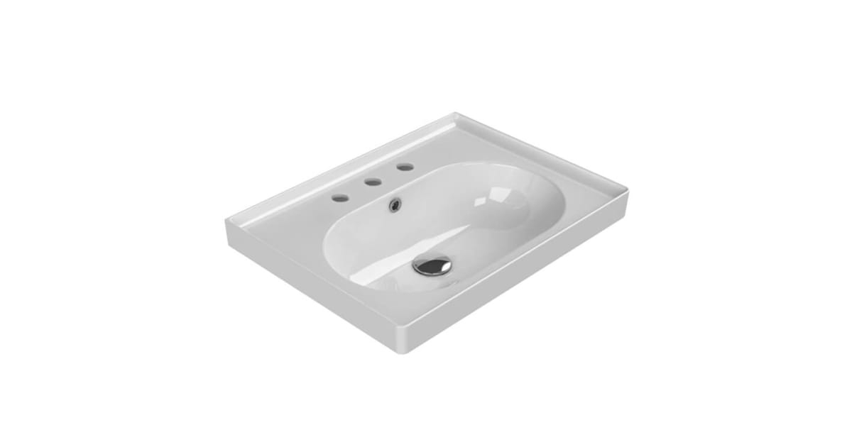 Nameeks Cerastyle 043100-U-Three Hole Arya 25-1/2&amp;quot; Rectangular Ceramic ... throughout Nameeks Cerastyle 031300-U-Three Hole Frame 35-3/8&amp;quot; Rectangular - White