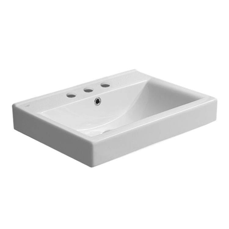 Nameeks Cerastyle 064200-U-Three Hole Mona 23-5/8&amp;quot; Rectangular Ceramic ... throughout Nameeks Cerastyle 043500-U-Three Hole Arya 39-5/16&amp;quot; Rectangular - White