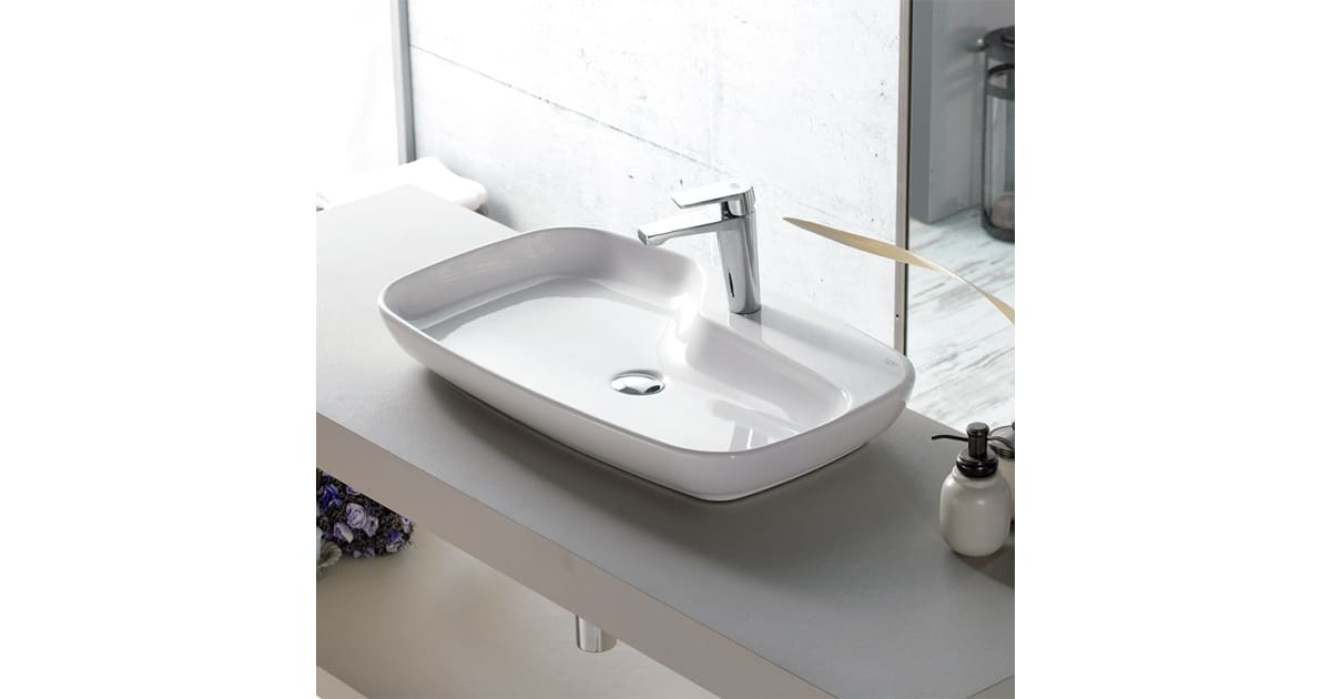Nameeks Cerastyle 074400-U-One Hole Cerastyle 28-3/5&amp;quot; Ceramic Bathroom ... regarding Nameeks Cerastyle 043800-U-One Hole Harmony 31-1/2&amp;quot; Rectangular - White