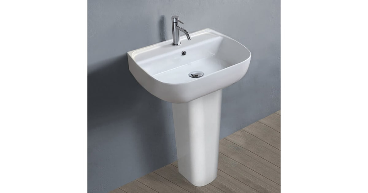 Nameeks Cerastyle 078500U-Ped-One Hole Aqua 21-11/16&amp;quot; Rectangular ... within Understanding the Nameeks 030400-PED Three Hole Cerastyle Ceramic Pedestal