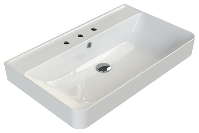 Nameeks Cerastyle 078800-U-Three Hole Hera 31-1/2&amp;quot; Rectangular ... pertaining to Nameeks Cerastyle 046500-U-Three Hole Sharp 33-1/2&amp;quot; Rectangular - White