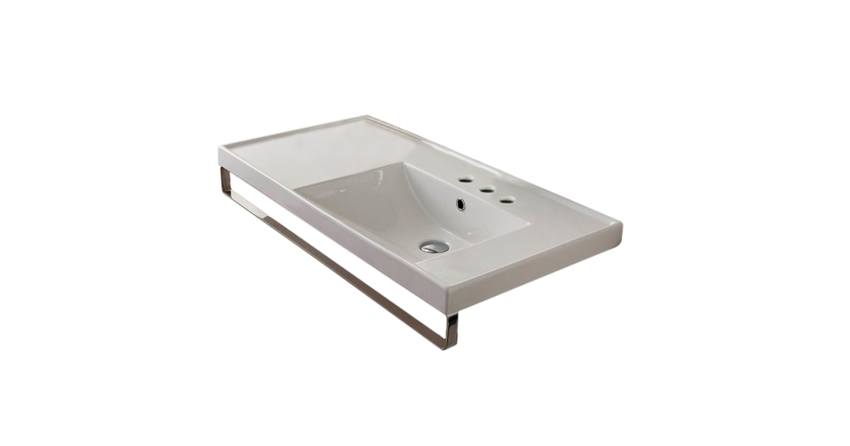 Nameeks Scarabeo 3009-Tb-Three Hole Scarabeo 36-1/5&amp;quot; Ceramic Wall Mount ... intended for Why the White Finish of Nameeks 3009 Makes It a Popular Bathroom Choice