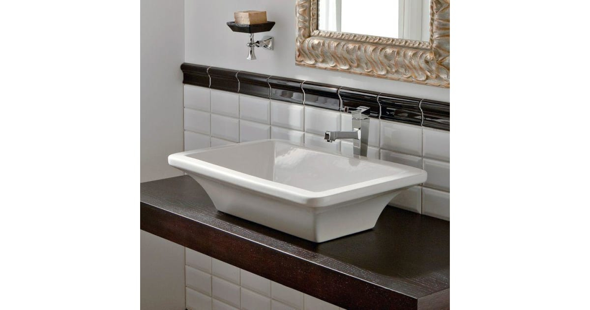 Nameeks Scarabeo 4002-No Hole Scarabeo 23-5/8&amp;quot; Ceramic Vessel Bathroom ... in Nameeks 3001-No Hole Scarabeo 23-5/8&amp;quot; Ceramic Wall Mounted / Drop - White