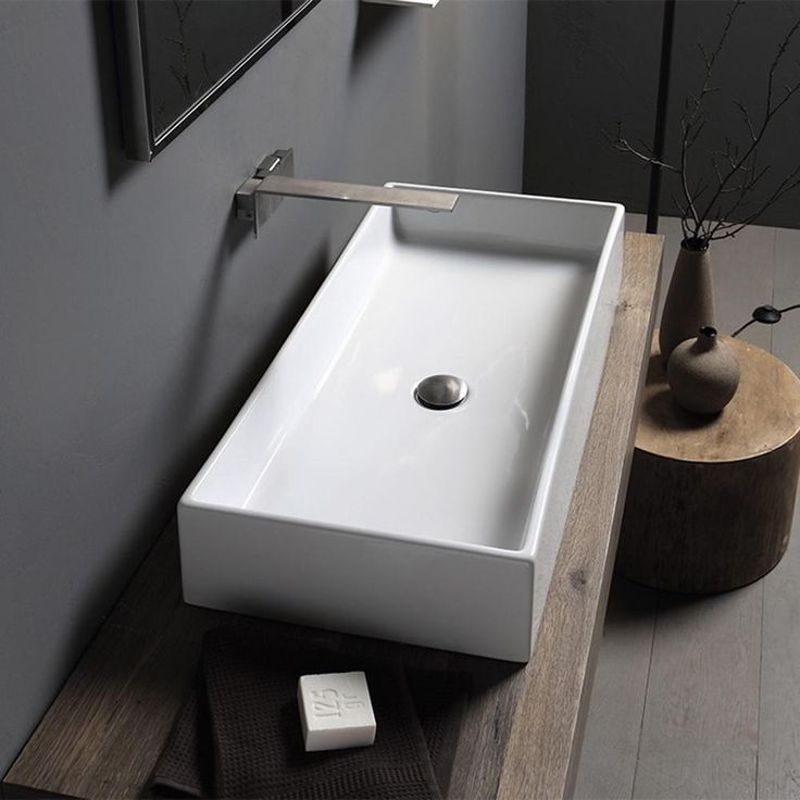 Nameeks Teorema Vessel Bathroom Sink In White Scarabeo 8031/80-No Hole ... inside Nameeks 8031/R-80-No Hole Scarabeo Teorema 31-1/2&amp;quot; Ceramic Wall - White