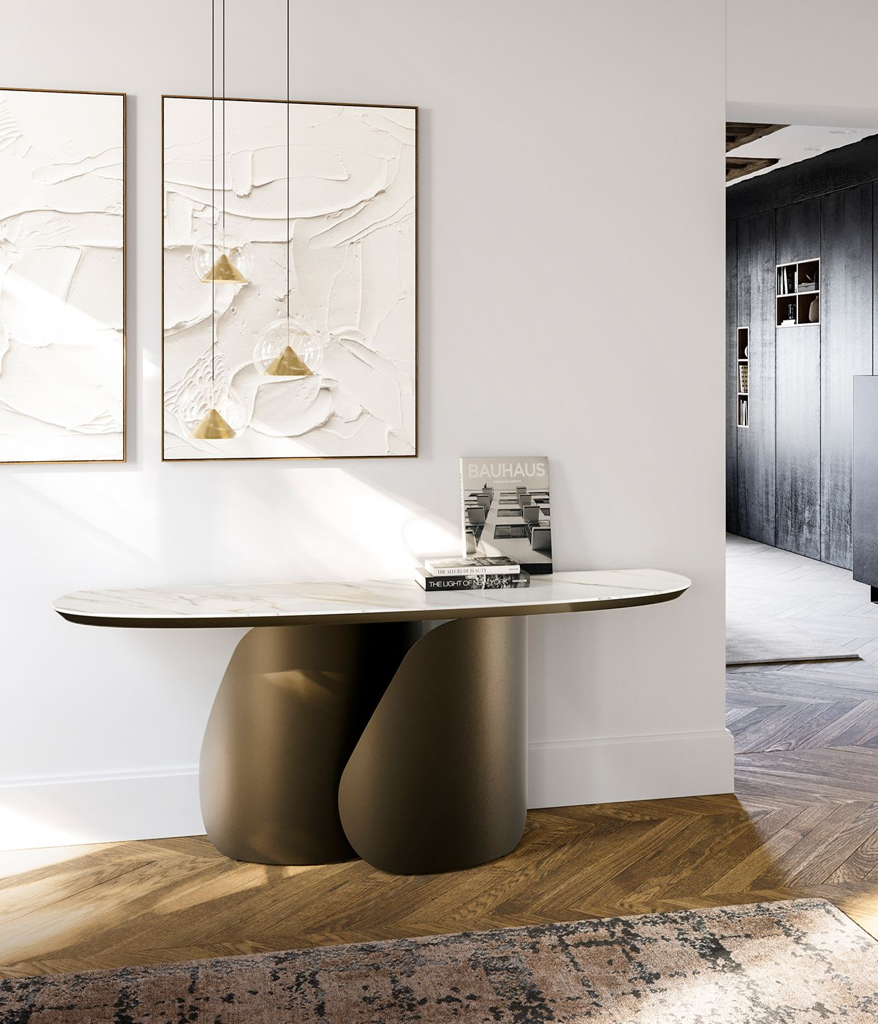 Onda | Ceramic Console Table Rectangular Ceramic Console Table By ... intended for Design elements of the 15-3/4 inch circular ceramic console