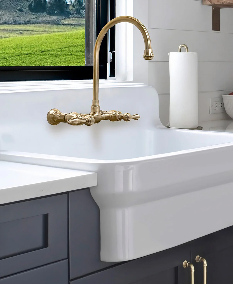 Premium Plumbing Fixtures | Empire Kitchen &amp;amp; Bath for Whitehaus Ar864-Gb001-1H Fixture Lavatory Console Vitreous China - White