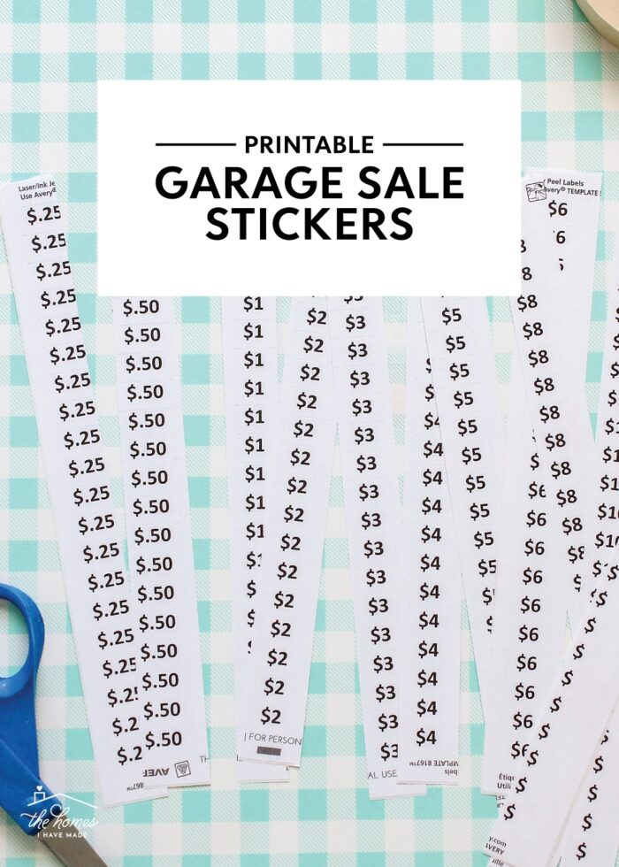 Printable Yard Sale Price Tags with Cost To Add A Garage