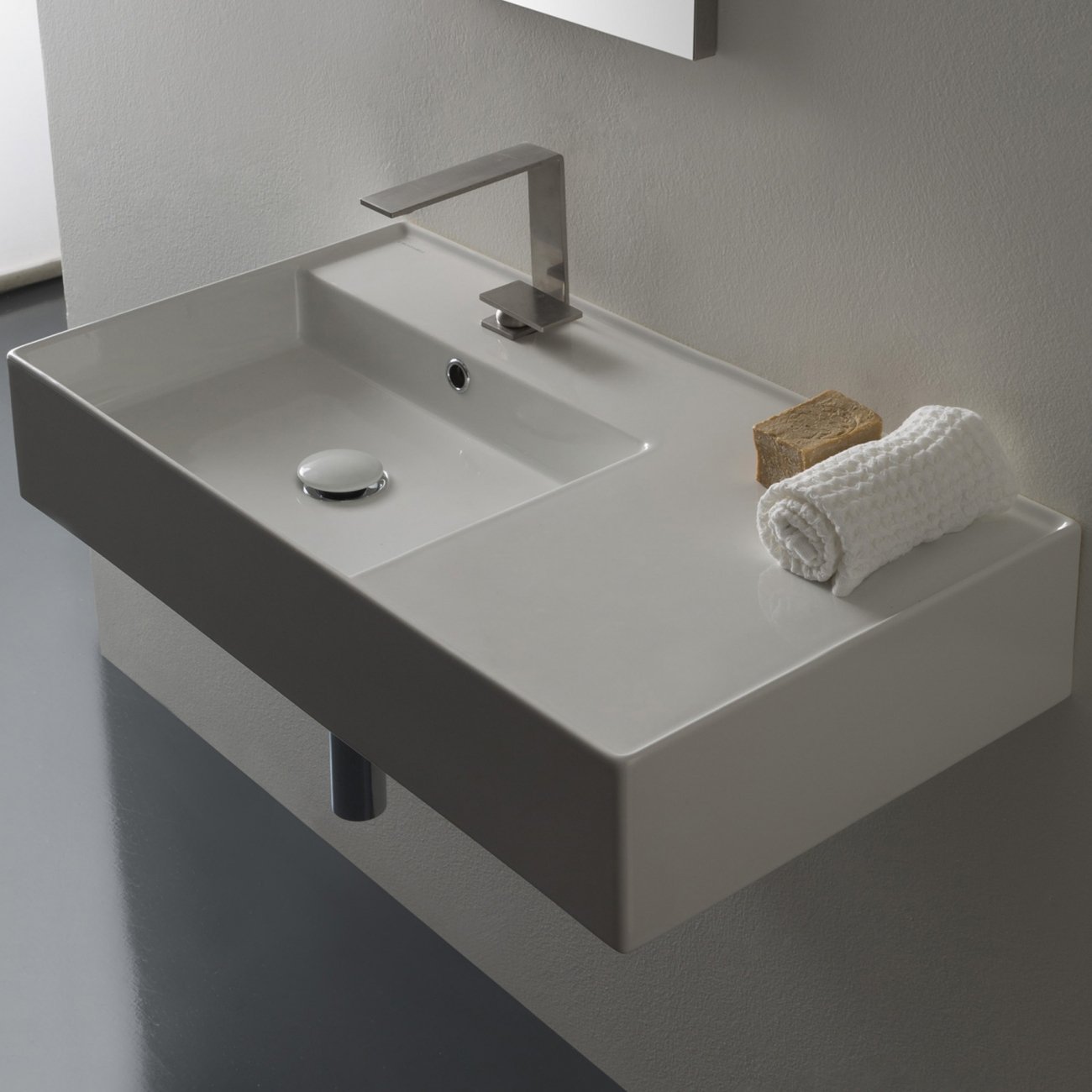 Scarabeo Teorema 2.0 80 Dx Washbasin Scarabeo Finishes Sand with Nameeks Scarabeo 5143-Two Hole Teorema 2.0 47-13/16&amp;quot; Rectangular - White