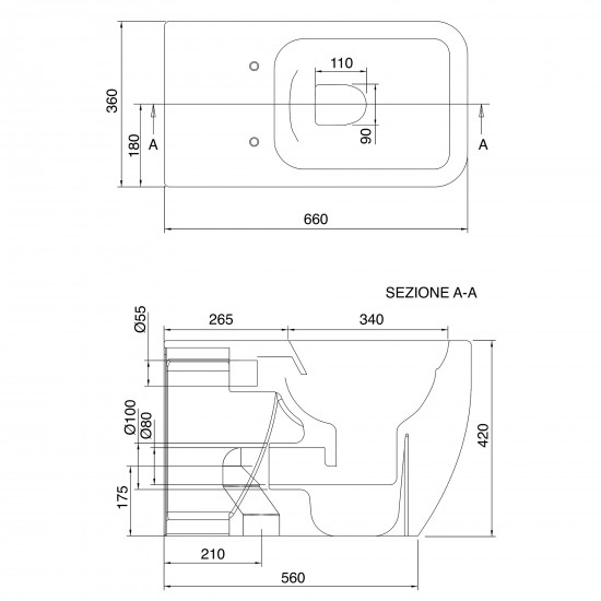 Scarabeo Teorema 2.0 Countertop Washbasin Scarabeo Finishes Neutral Strip within Nameeks Scarabeo 5143-Two Hole Teorema 2.0 47-13/16&amp;quot; Rectangular - White