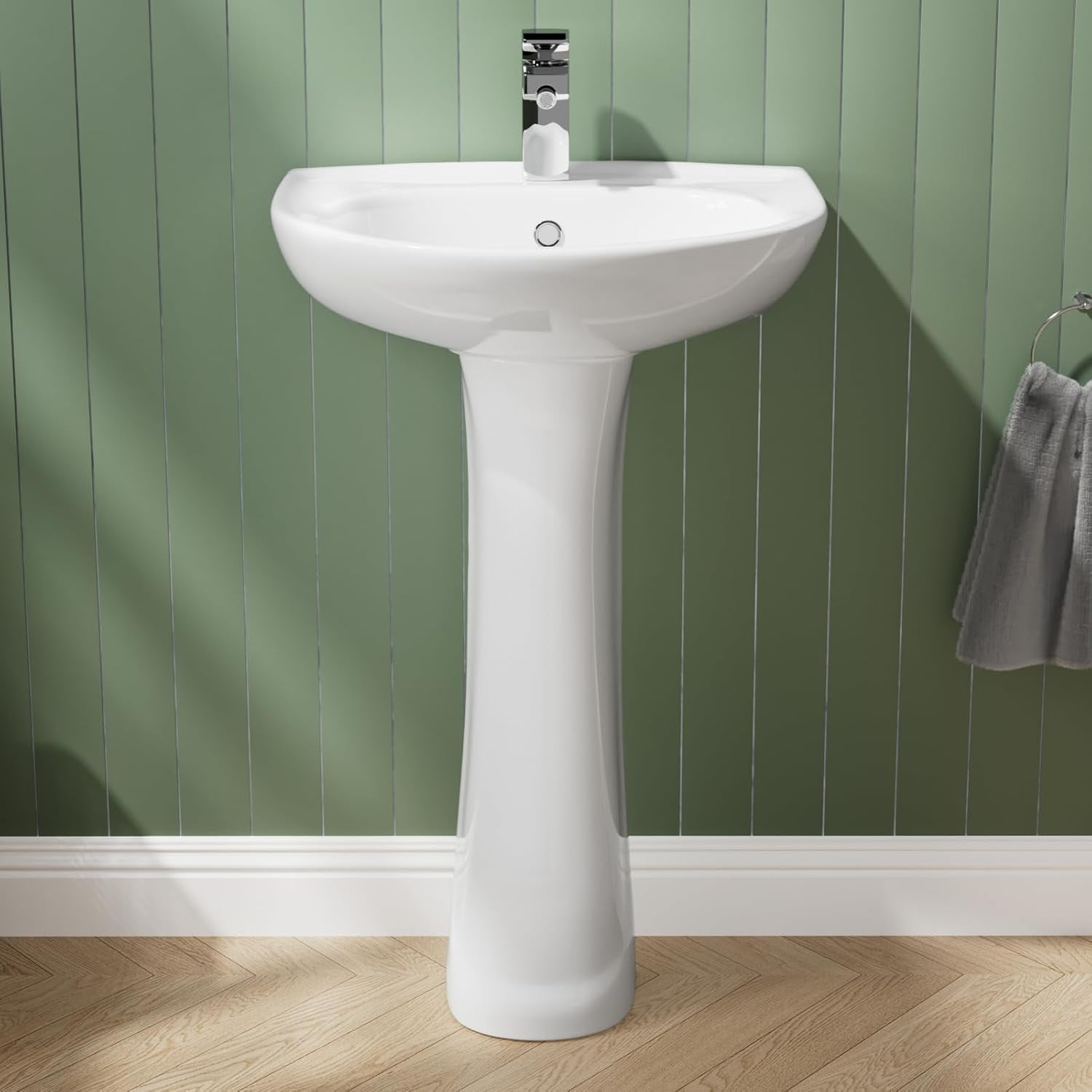 Simple Project 20&amp;#039;&amp;#039;L X 17&amp;quot;W Ceramic Bathroom Pedestal Sink, U-Shape ... within American Standard 0468.004 Evolution 24&amp;quot; Pedestal Lavatory Sink - White