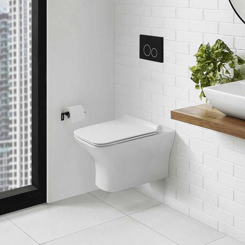 Swiss Madison Carre 0.8/1.28 Gpf Dual Flush Elongated Wall Hung Toilet ... throughout Swiss Madison Sm-Vsf26 Cascade 16-9/16&amp;quot; Glass Vessel Bathroom - Ember Red