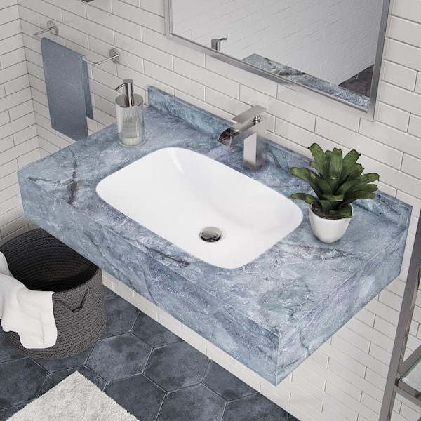 Swiss Madison Carre 36 In. Rectangle Wall Mount Bathroom Sink In Matte ... pertaining to How Ceramic Vessel Sinks Enhance Bathroom Aesthetics and Functionality