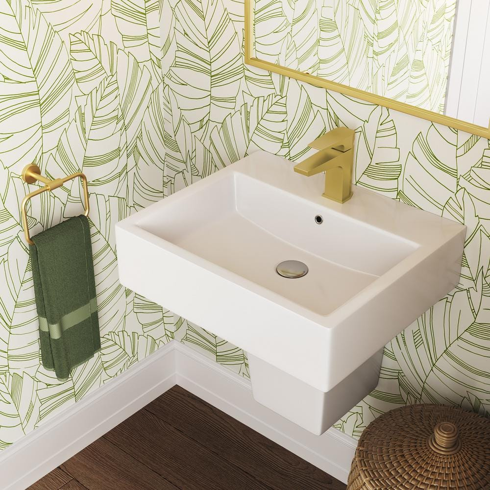 Swiss Madison Concorde 21 In. 2-Piece Wall-Mount Bathroom Sink Sm-Ws399 ... with regard to Swiss Madison Sm-Ws350 Loire 18-3/16&amp;quot; Rectangular Cast Iron Wall - White