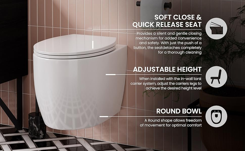 Swiss Madison Sm-Wt490 Classe Wall-Hung Elongated Toilet Bowl, Glossy ... regarding Swiss Madison Sm-Ws318 Claire 22-1/16&amp;quot; Rectangular Ceramic Wall - White