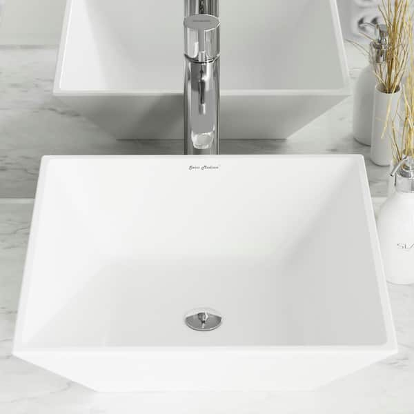 Swiss Madison St. Tropez Square Ceramic Bathroom Vessel Sink In White ... intended for Swiss Madison&amp;#039;s Approach to Creating Elegant Bathroom Solutions Through the SM-VSF26