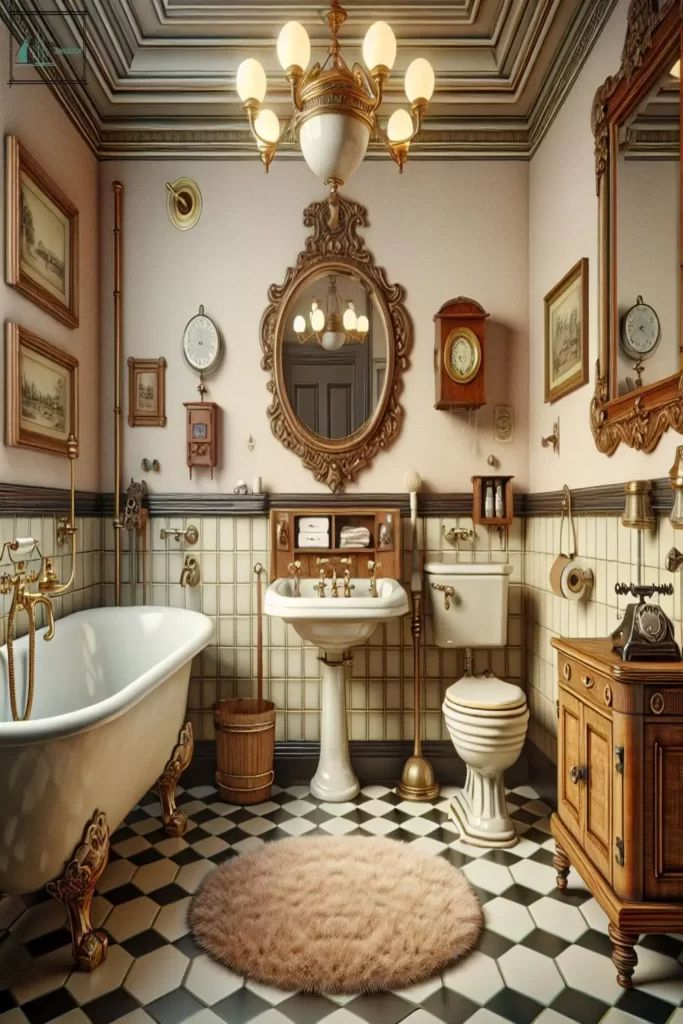Timeless Elegance: 40 Retro-Inspired Bathroom Ideas For A Vintage Charm ... regarding Ws Bath Collections Antique An 100.01+270 Antique 39-3/8&amp;quot; - Glossy White