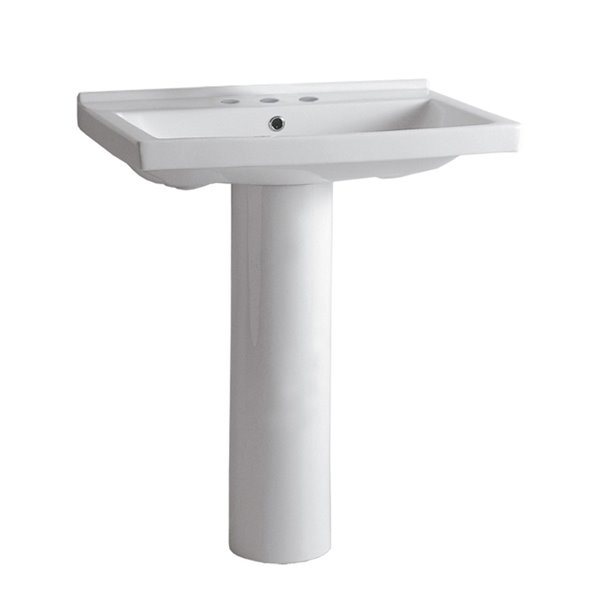 Whitehaus Collection Isabella 34.5-In H White Vitreous China Pedestal ... within Whitehaus Wh1-102R Isabella 16-1/4&amp;quot; D-Shaped Vitreous China Wall - White
