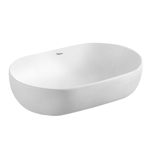 Whitehaus Collection Isabella White Vitreous China Oval Vessel Bathroom ... within Whitehaus Wh1-102R Isabella 16-1/4&amp;quot; D-Shaped Vitreous China Wall - White