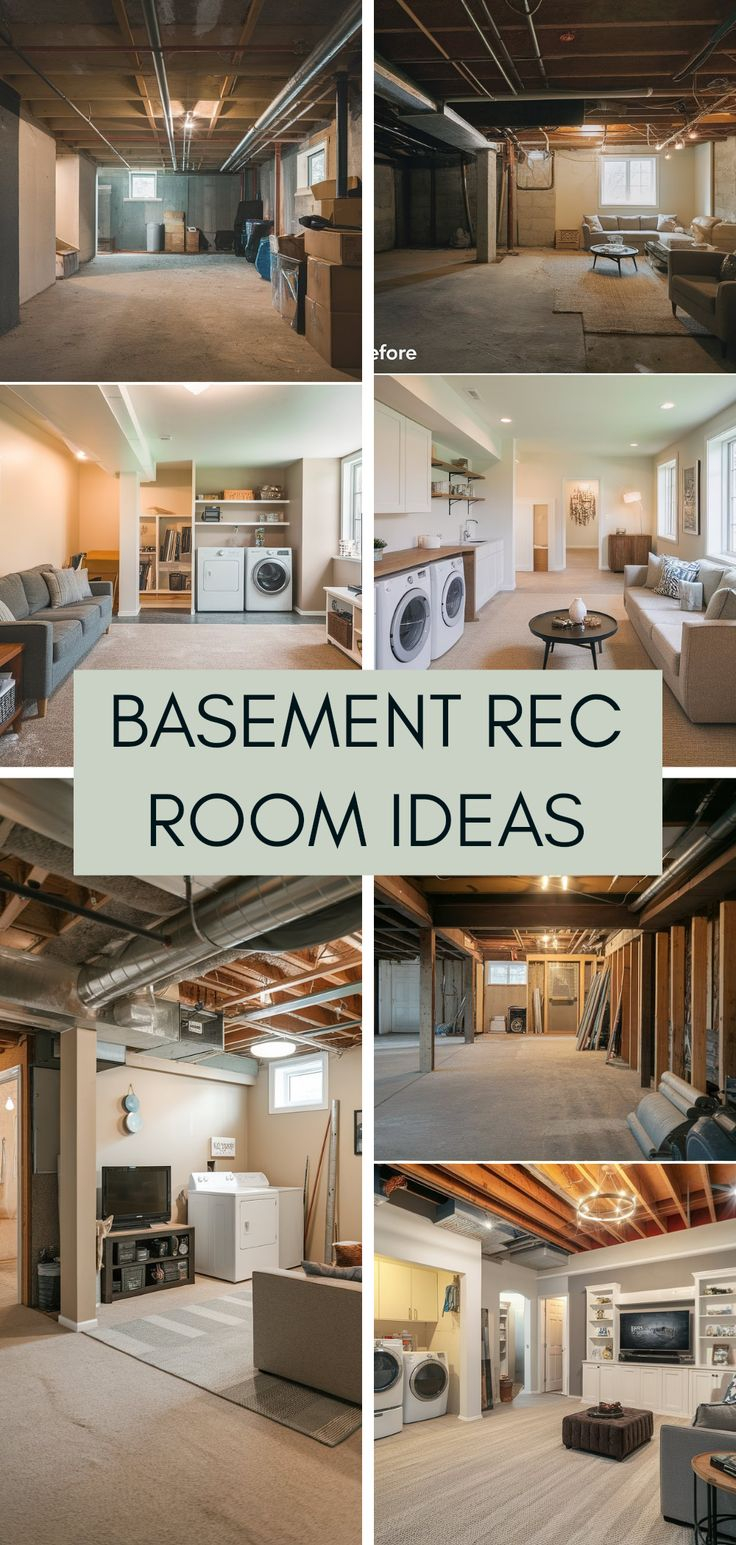 Basement Rec Room Ideas With Laundry Room Designs In 2025 | Basement ... intended for Smart Basement Laundry Solutions That Save Space and Stress