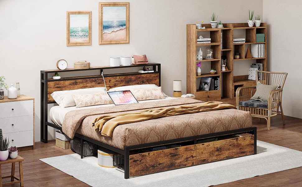 Comparing drawers and hydraulic lifts in modern California king storage beds 5