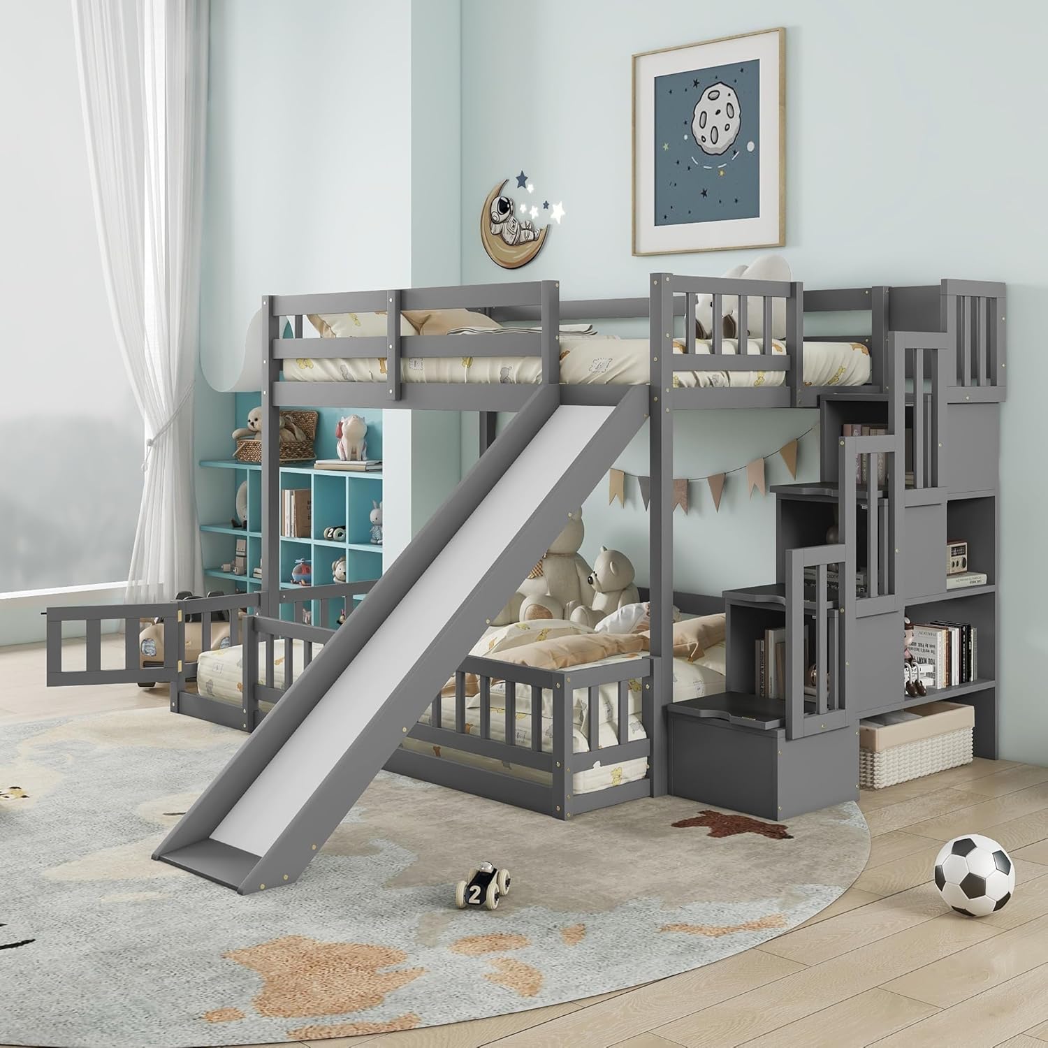 Designing the Ultimate Playful Bedroom Layout with Stairs and Slides 2