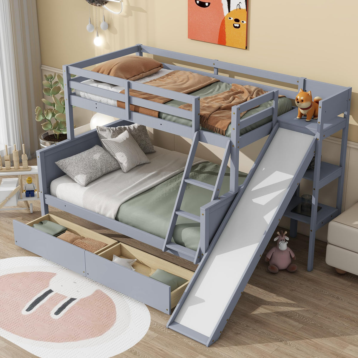 Designing the Ultimate Playful Bedroom Layout with Stairs and Slides 4