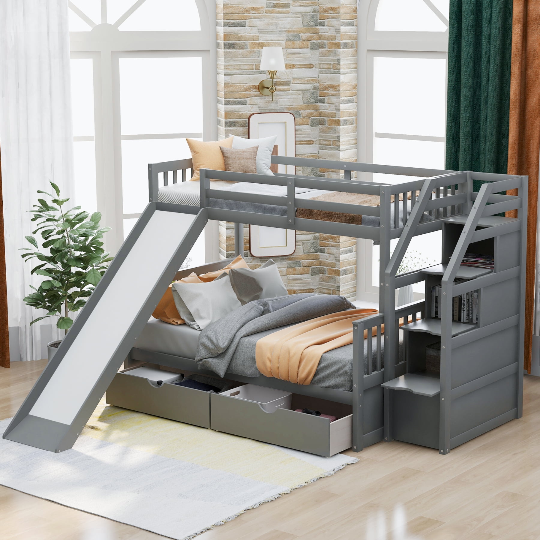 Designing the Ultimate Playful Bedroom Layout with Stairs and Slides