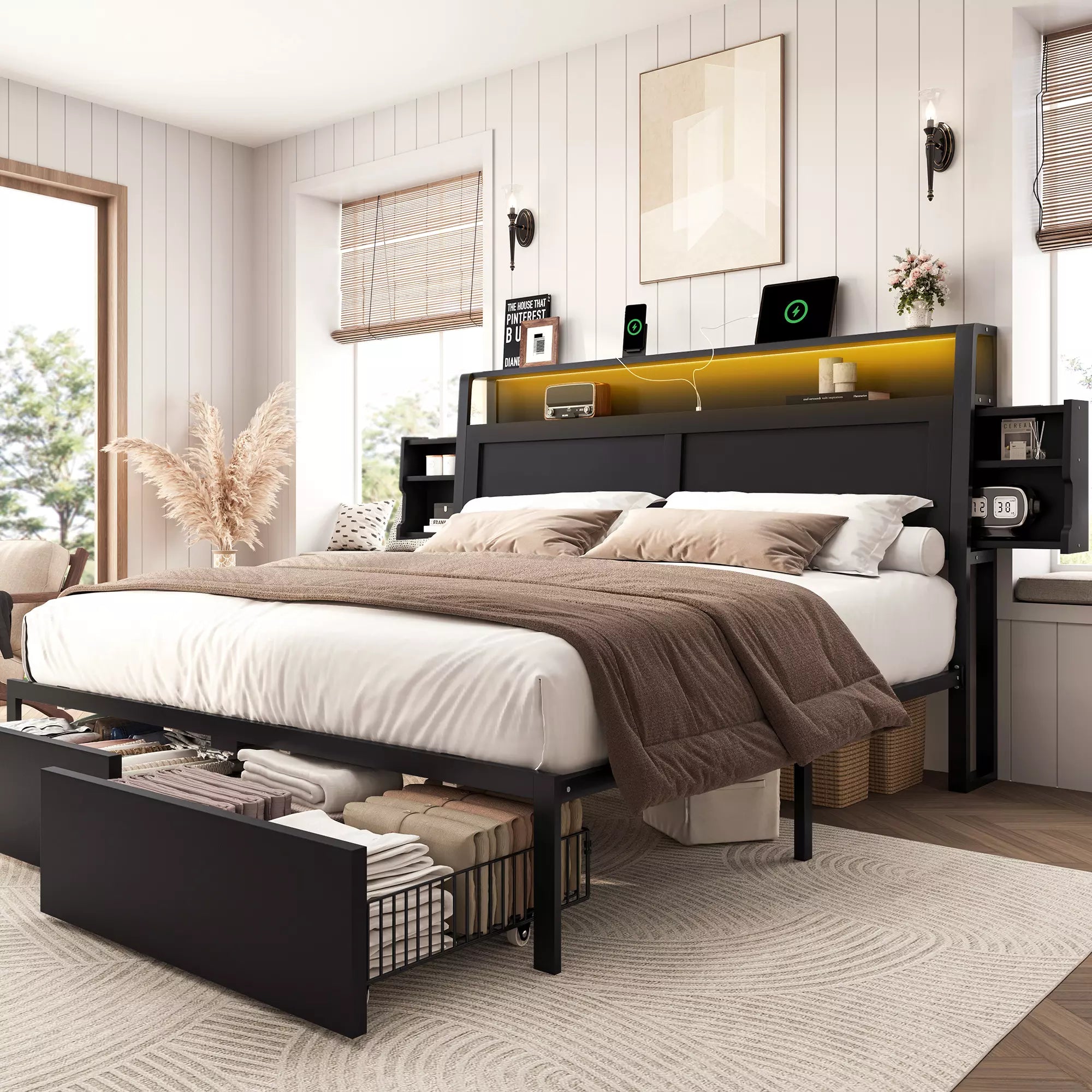 How a storage bed with a bookcase headboard changes small bedroom layouts 3