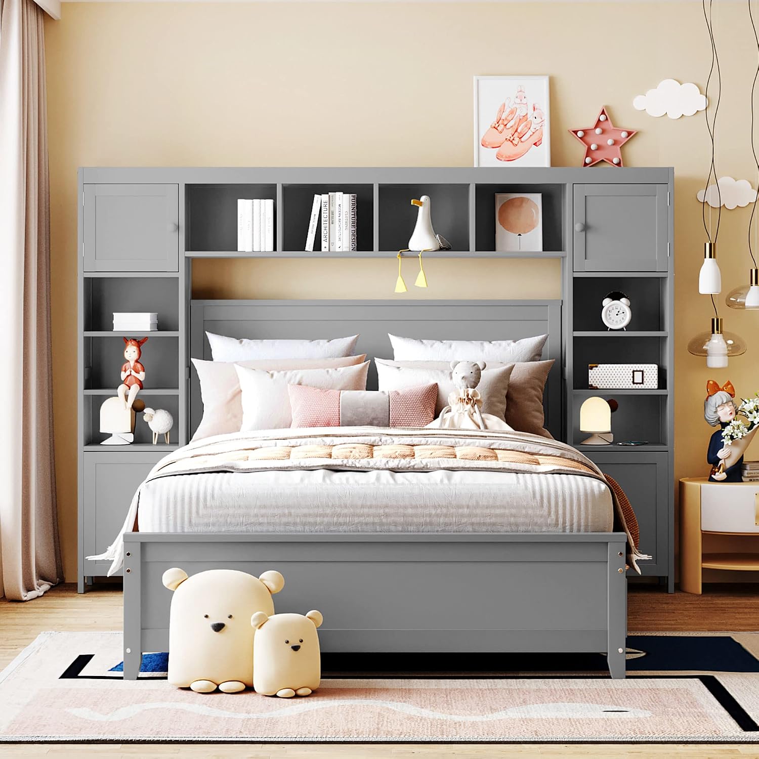 How a storage bed with a bookcase headboard changes small bedroom layouts 4