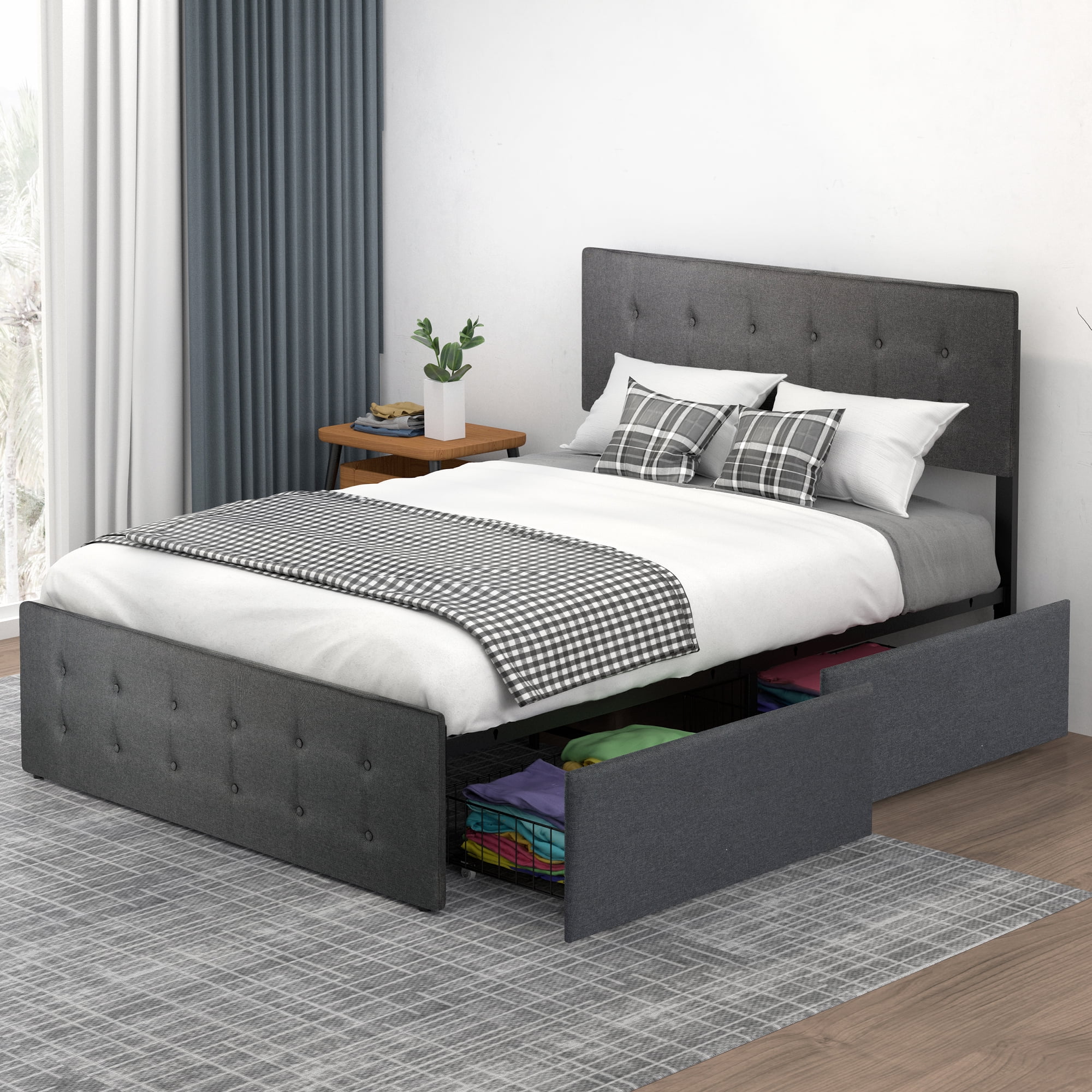 How to Balance Symmetry and Warmth with a Grey Full Size Bed Frame 2