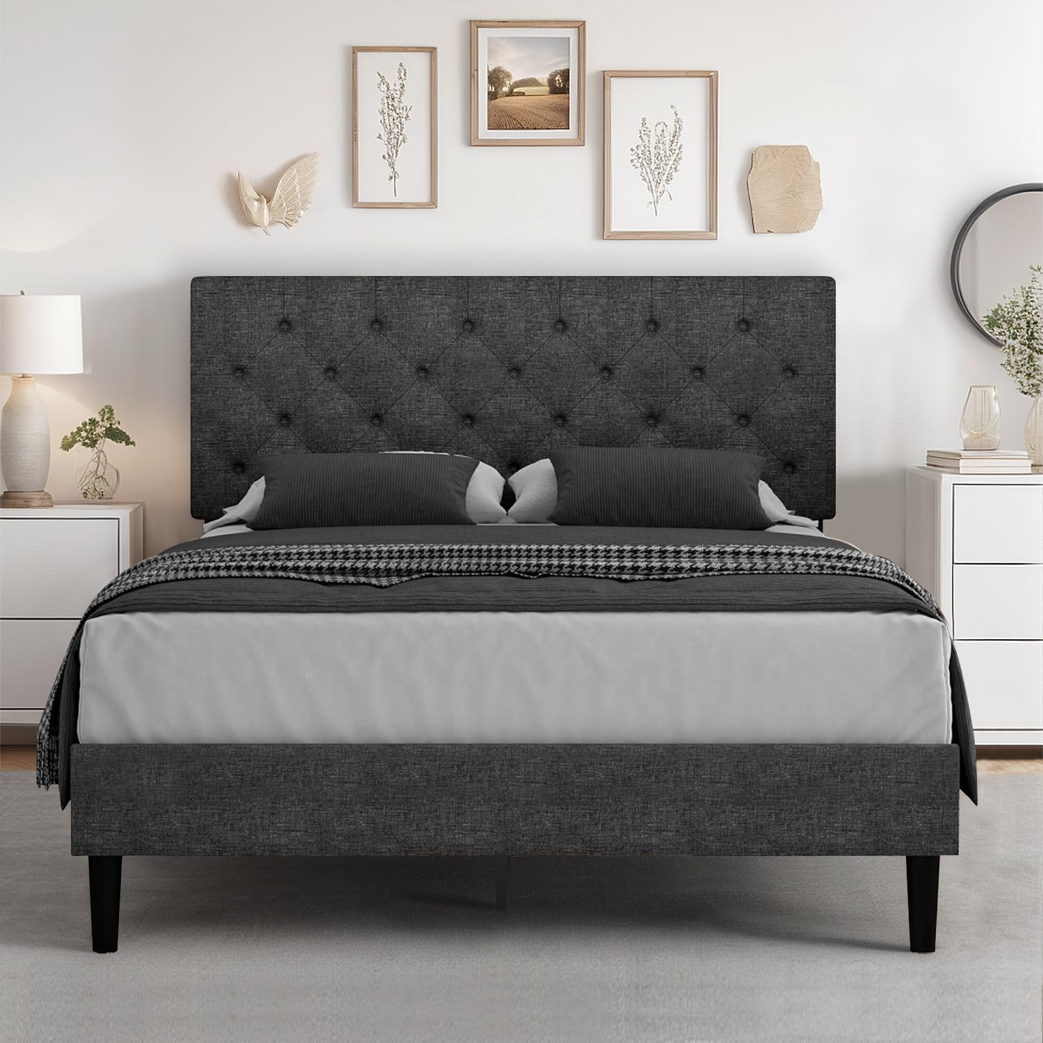 How to Balance Symmetry and Warmth with a Grey Full Size Bed Frame 5