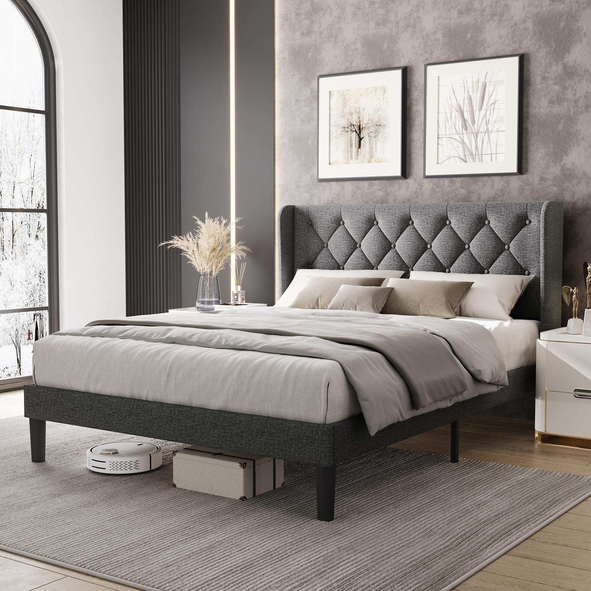 How to Balance Symmetry and Warmth with a Grey Full Size Bed Frame