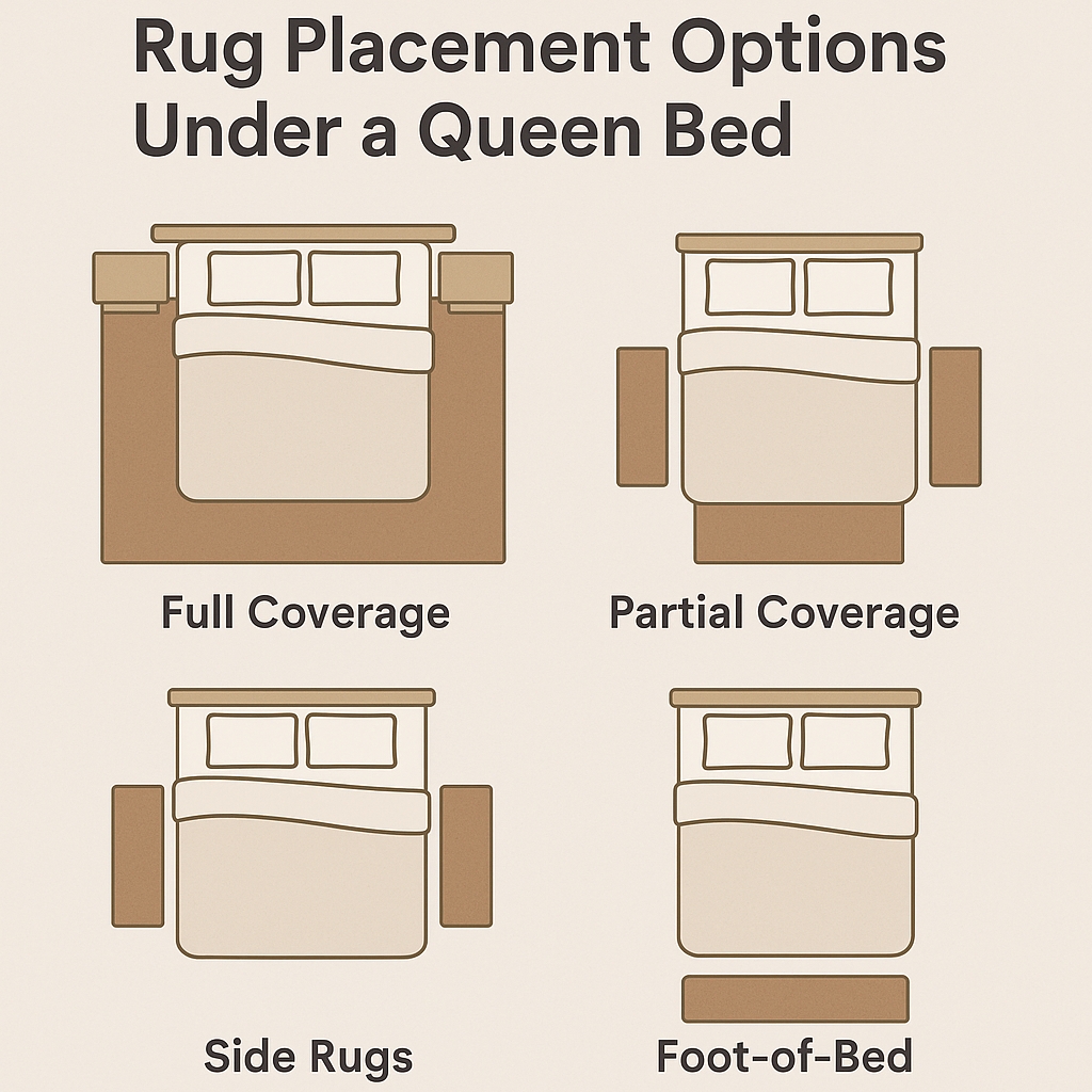 What Size Rug Goes Under a Queen Bed Sizing and Style Guide 2026 4